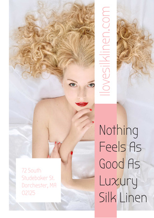 Designvorlage Luxury silk linen with Tender Woman für Poster