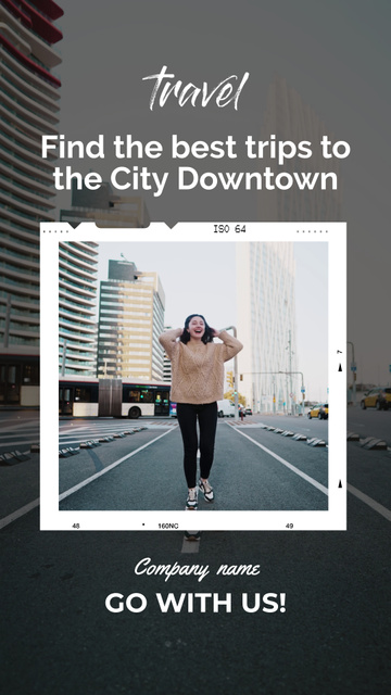 Ontwerpsjabloon van TikTok Video van Travel Tour Offer to City Downtown