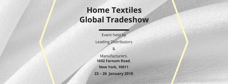 Home Textiles Events Announcement with White Silk Facebook cover tervezősablon