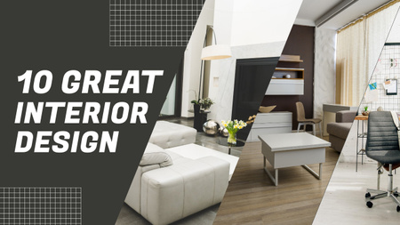 Designvorlage Great Interior Designs Grey für Youtube Thumbnail