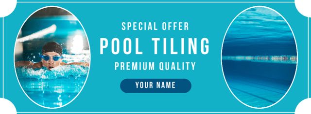 Premium Pool Tiling Services Facebook coverデザインテンプレート