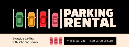 Designvorlage Parkplatzwerbung mit bunten Autos für Facebook cover