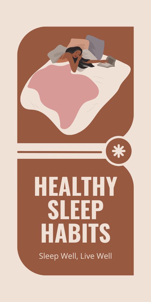 Healthy Sleep Habits for Mental Health Graphic Design Template