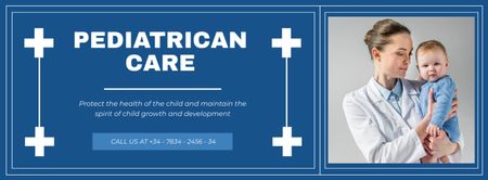 Plantilla de diseño de Anuncio de servicios de pediatra Facebook cover 