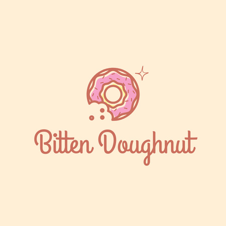 Bitten Donut, fırın logo tasarımı Logo Tasarım Şablonu