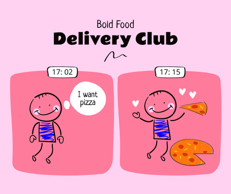 Modèle de visuel Cute Promotion of Delivery Services - Facebook