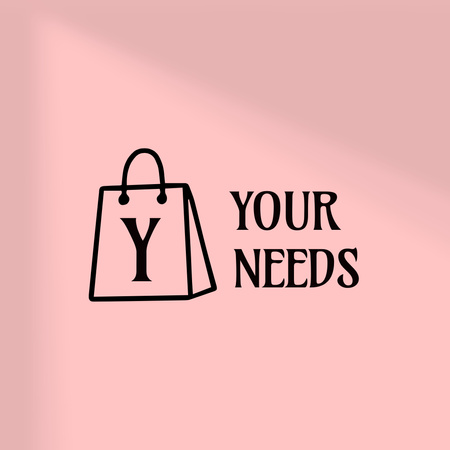 Template di design negozio di annunci con shopping bag Logo