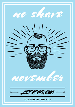 nincs borotválkozás november illusztráció Poster tervezősablon