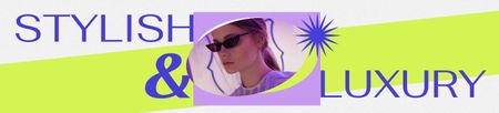 Young Girl in Stylish Sunglasses Ebay Store Billboard tervezősablon