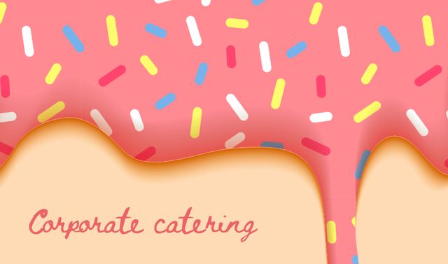 Designvorlage Corporate Catering Services Offer with Colorful Sprinkles für Business card