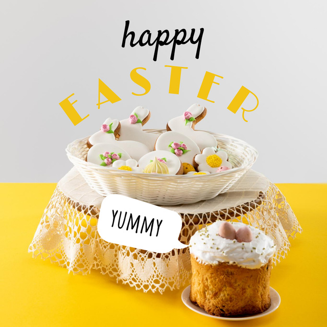 Ontwerpsjabloon van Instagram van Homemade Cakes for Easter Holiday