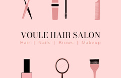 Beauty Salon Ad with Professional Hairdresser Set on Pink