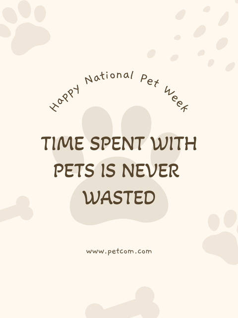 Phrase about Pets with Dog's Paw Poster US tervezősablon