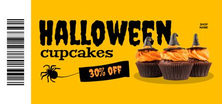 Halloween Cupcakes Offer with Discount Coupon Din Large Design Template