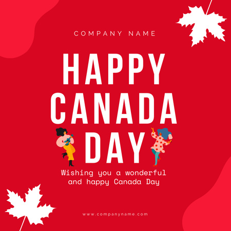 Ontwerpsjabloon van Instagram van Happy Canada Day van een bedrijf