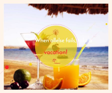 Template di design Vacation Offer Cocktail at the Beach Large Rectangle