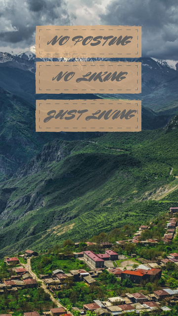 Inspirational Citation with Mountains Landscape Instagram Story Šablona návrhu