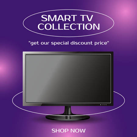 Plantilla de diseño de Oferta de descuento de la colección Smart TV Instagram AD 