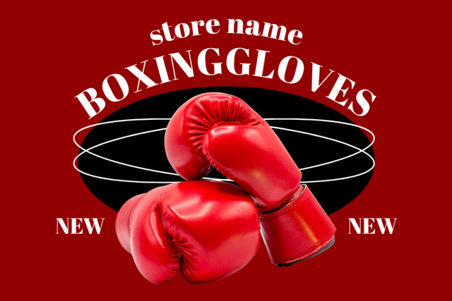 New Collection of Boxing Gloves Label Design Template