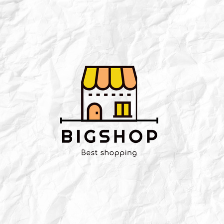 Illustration of Cute Store Logo 1080x1080px Design Template