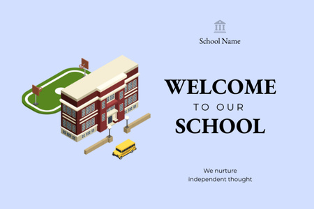 Tervetuloa koulumme kutsuun Postcard 4x6in Design Template
