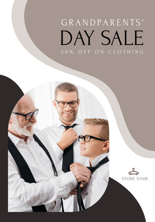 Platilla de diseño Sale on Grandparents Day for Men's Collection Poster 28x40in