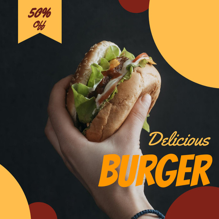 Ontwerpsjabloon van Instagram van Tasty Fresh Burger Offer