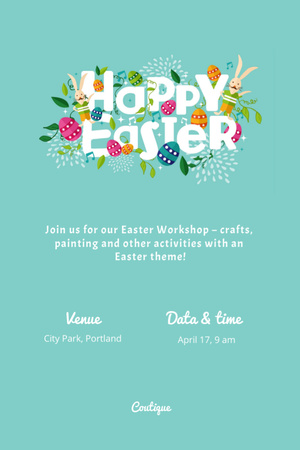 Easter Holiday Celebration Announcement Invitation 6x9in Design Template
