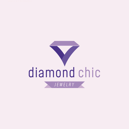 Platilla de diseño Jewelry Ad with Diamond in Purple Logo