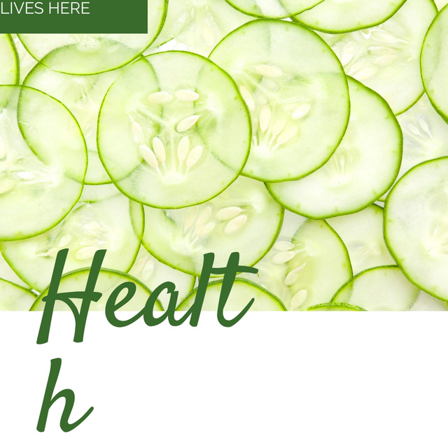 Healthy Food Sliced Green Cucumbers Instagram AD – шаблон для дизайна