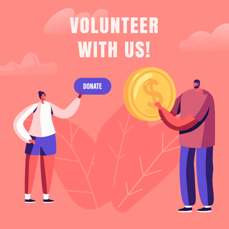 Volunteering Activity and Donation Motivation Instagram Design Template