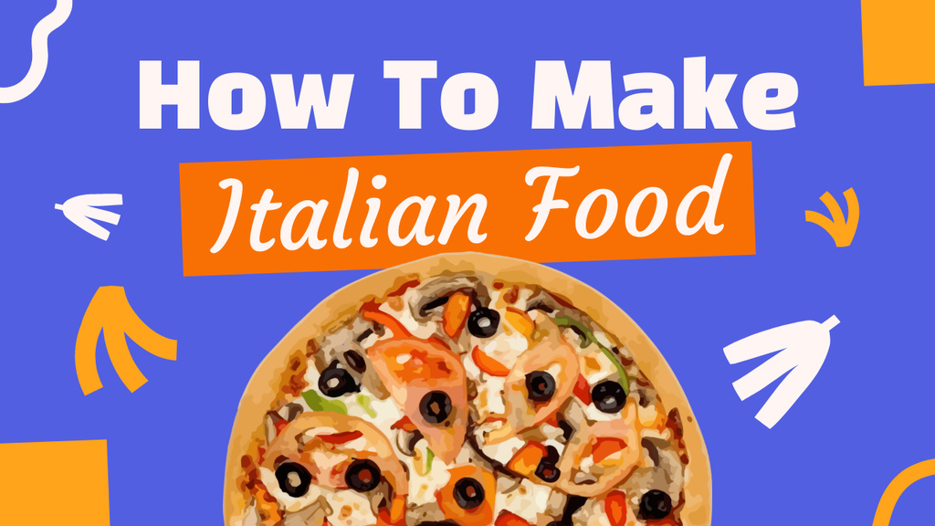 Ontwerpsjabloon van Youtube Thumbnail van Italian Food Cooking Guide