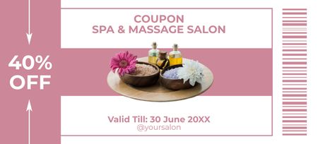 Relaxing Spa and Massage Discount Coupon 3.75x8.25in Design Template