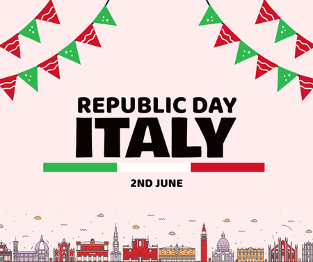 Italian Republic Day Holiday Facebook Šablona návrhu