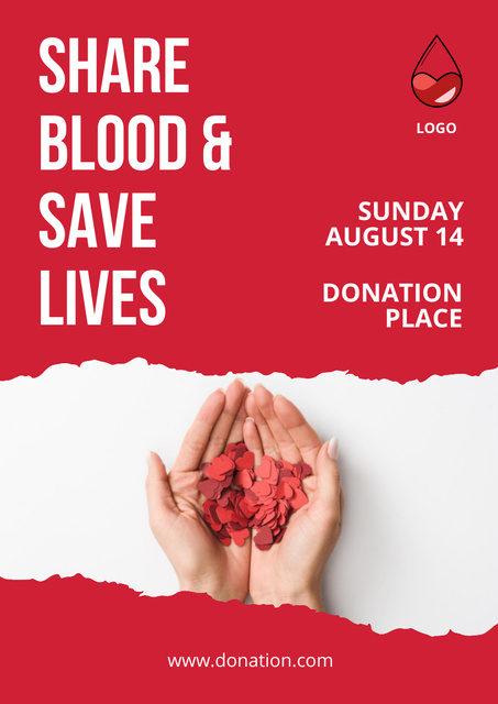 Szablon projektu Blood Donation Motivation Poster A3