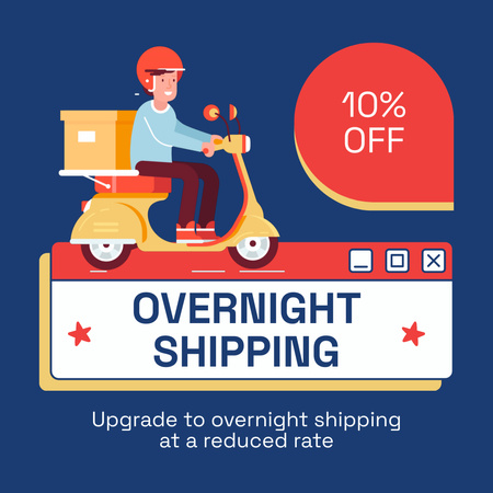 Discount on Overnight Shipping of Your Online Orders Animated Post Design Template