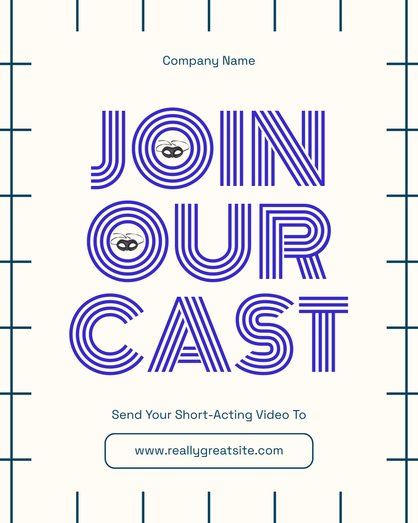 Simple Acting Casting Announcement Instagram Post Vertical – шаблон для дизайна