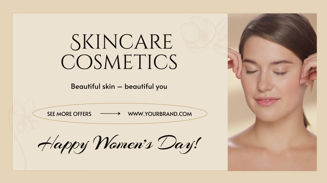 Skincare Cosmetics On Women’s Day Offer Full HD video Modelo de Design