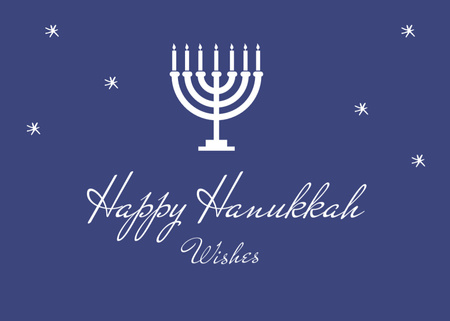 Hanukkah Holiday Greeting with Menorah Postcard 5x7in Design Template