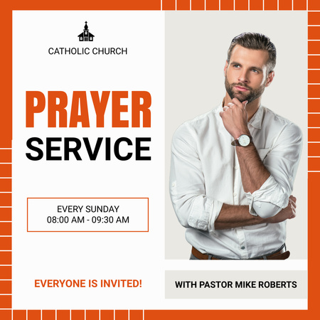 Prayer Service Announcement Instagram Πρότυπο σχεδίασης