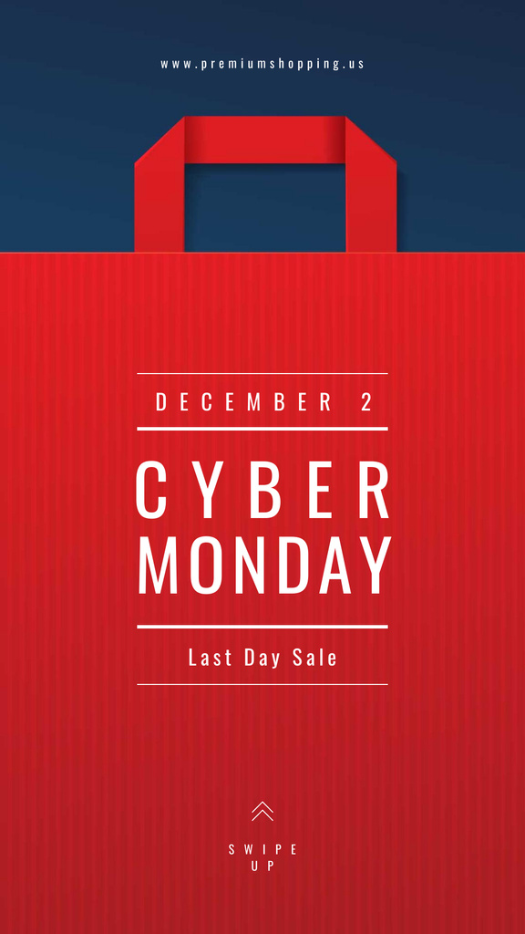 Cyber Monday Ad Red paper bag Instagram Story Design Template
