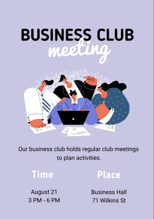Business Club Meeting Announcement Flyer A7デザインテンプレート