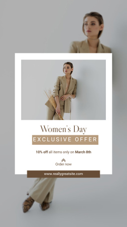 Fashionable Woman on International Women's Day Instagram Story Design Template