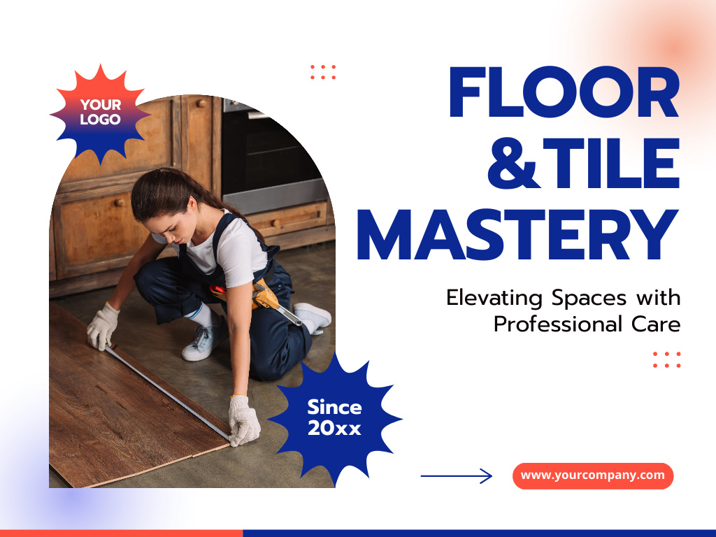 Designvorlage Flooring & Tiling Mastery Services Ad für Presentation
