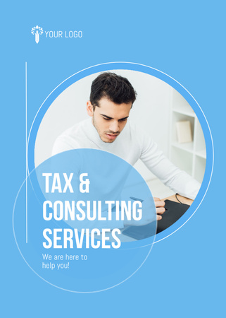 Template di design Offerta di servizi di consulenza fiscale e aziendale Flayer