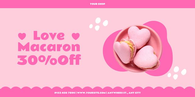 Platilla de diseño Heart-Shaped Macarons Sale Twitter