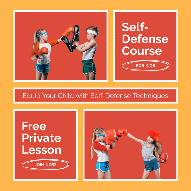 Plantilla de diseño de Ad of Self Defence Courses for Kids Instagram 