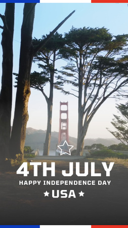 Happy Independence Day of America with Foggy Landscape TikTok Video Design Template