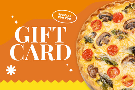 Gift Card for Appetizing Pizza Gift Certificate Tasarım Şablonu