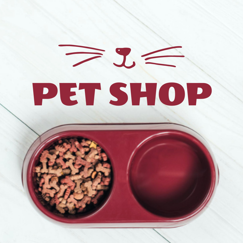 Pet Shop Ad with Food Logo Design Template